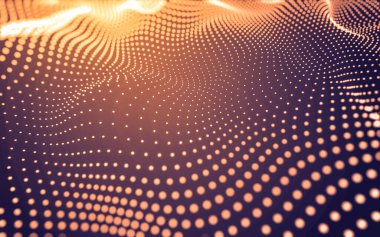 Soyut arkaplan. Çokgen şekilli molekül teknolojisi, noktaları ve çizgileri birleştiriyor. Bağlantı yapısı. Büyük veri görselleştirmesi.