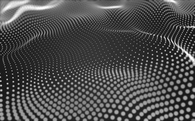 Soyut arkaplan. Çokgen şekilli molekül teknolojisi, noktaları ve çizgileri birleştiriyor. Bağlantı yapısı. Büyük veri görselleştirmesi. 