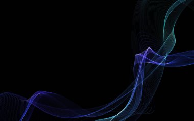 Parlayan soyut dalgalar ve soyut arkaplan ile koyu soyut arkaplan