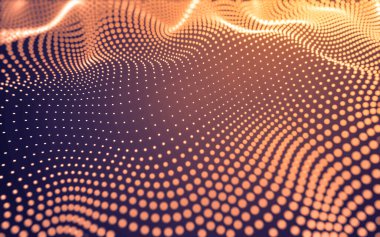 Soyut arkaplan. Çokgen şekilli molekül teknolojisi, noktaları ve çizgileri birleştiriyor. Bağlantı yapısı. Büyük veri görselleştirmesi.