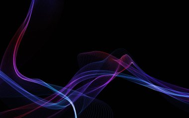 Parlayan soyut dalgalar ve soyut arkaplan ile koyu soyut arkaplan