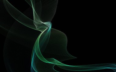 Parlayan soyut dalgalar ve soyut arkaplan ile koyu soyut arkaplan