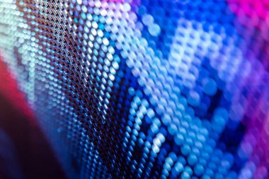 Yakın plan LED bulanık ekran. LED yumuşak odak arkaplanı. Tasarım için soyut arkaplan ideali.