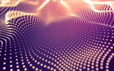 Soyut arkaplan. Çokgen şekilli molekül teknolojisi, noktaları ve çizgileri birleştiriyor. Bağlantı yapısı. Büyük veri görselleştirmesi.