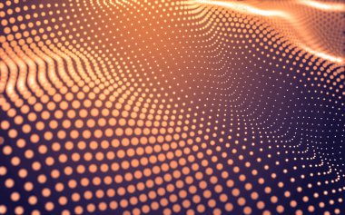 Soyut arkaplan. Çokgen şekilli molekül teknolojisi, noktaları ve çizgileri birleştiriyor. Bağlantı yapısı. Büyük veri görselleştirmesi.