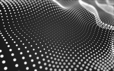 Soyut arkaplan. Çokgen şekilli molekül teknolojisi, noktaları ve çizgileri birleştiriyor. Bağlantı yapısı. Büyük veri görselleştirmesi. 