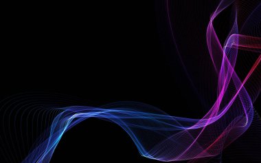 Parlayan soyut dalgalar ve soyut arkaplan ile koyu soyut arkaplan