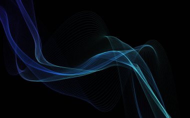 Parlayan soyut dalgalar ve soyut arkaplan ile koyu soyut arkaplan