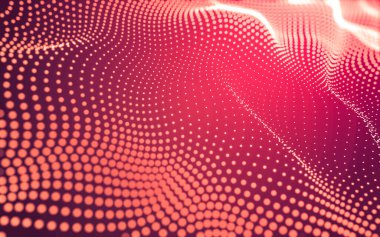 Soyut arkaplan. Çokgen şekilli molekül teknolojisi, noktaları ve çizgileri birleştiriyor. Bağlantı yapısı. Büyük veri görselleştirmesi.