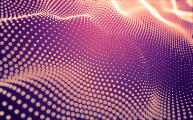 Soyut arkaplan. Çokgen şekilli molekül teknolojisi, noktaları ve çizgileri birleştiriyor. Bağlantı yapısı. Büyük veri görselleştirmesi.