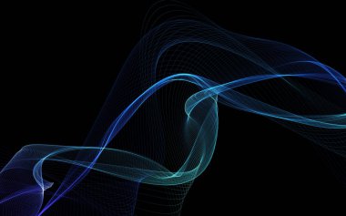 Parlayan soyut dalgalar ve soyut arkaplan ile koyu soyut arkaplan