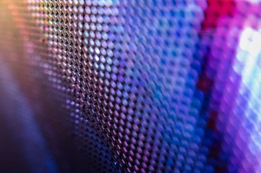 Yakın plan LED bulanık ekran. LED yumuşak odak arkaplanı. Tasarım için soyut arkaplan ideali.