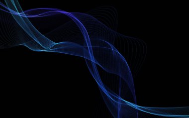 Parlayan soyut dalgalar ve soyut arkaplan ile koyu soyut arkaplan