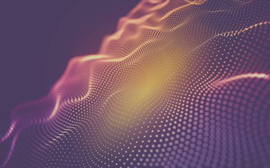 Soyut arkaplan. Çokgen şekilli molekül teknolojisi, noktaları ve çizgileri birleştiriyor. Bağlantı yapısı. Büyük veri görselleştirmesi.