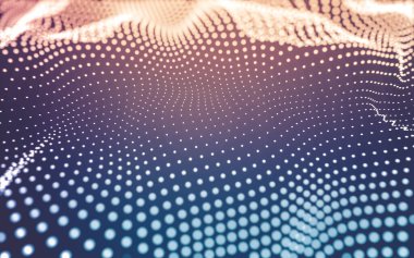 Soyut arkaplan. Çokgen şekilli molekül teknolojisi, noktaları ve çizgileri birleştiriyor. Bağlantı yapısı. Büyük veri görselleştirmesi.