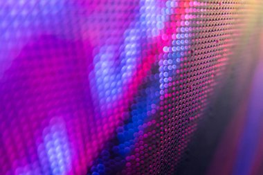 Yakın plan LED bulanık ekran. LED yumuşak odak arkaplanı. Tasarım için soyut arkaplan ideali.