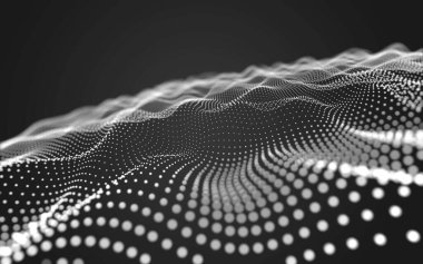 Soyut arkaplan. Çokgen şekilli molekül teknolojisi, noktaları ve çizgileri birleştiriyor. Bağlantı yapısı. Büyük veri görselleştirmesi. 