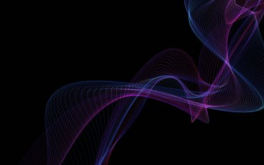 Parlayan soyut dalgalar ve soyut arkaplan ile koyu soyut arkaplan