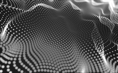 Soyut arkaplan. Çokgen şekilli molekül teknolojisi, noktaları ve çizgileri birleştiriyor. Bağlantı yapısı. Büyük veri görselleştirmesi. 