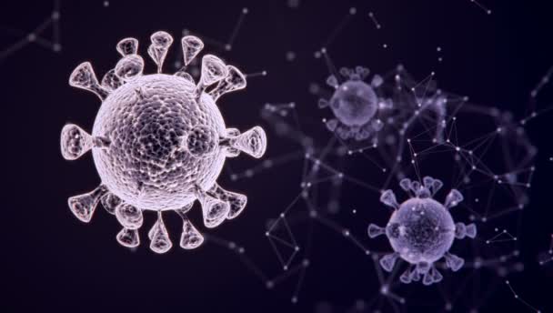 Microscopic View Coronavirus Covid Coronavirus Danger Public Health Risk Disease — Stock Video