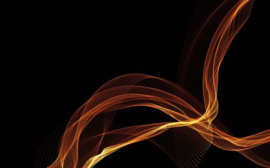 Parlayan soyut dalgalar ve soyut arkaplan ile koyu soyut arkaplan