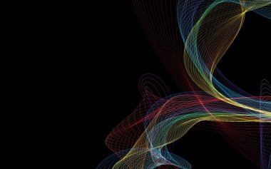 Parlayan soyut dalgalar ve soyut arkaplan ile koyu soyut arkaplan