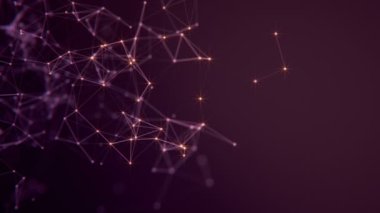 Soyut arkaplan. Çokgen şekilli molekül teknolojisi, noktaları ve çizgileri birleştiriyor. Bağlantı yapısı. Büyük veri görselleştirmesi. 