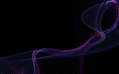 Parlayan soyut dalgalar ve soyut arkaplan ile koyu soyut arkaplan