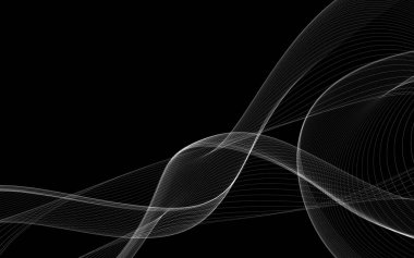 Parlayan soyut dalgalar ve soyut arkaplan ile koyu soyut arkaplan