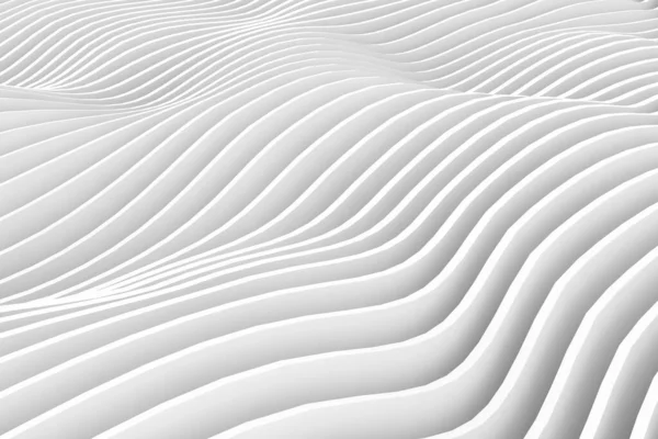 Soyut Eğri Şekiller. Beyaz Dairesel Arkaplan. Soyut arkaplan. 3d illüstrasyon