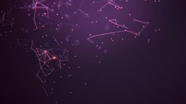 Soyut arkaplan. Çokgen şekilli molekül teknolojisi, noktaları ve çizgileri birleştiriyor. Bağlantı yapısı. Büyük veri görselleştirmesi. 