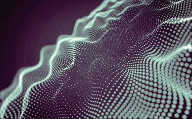 Soyut arkaplan. Çokgen şekilli molekül teknolojisi, noktaları ve çizgileri birleştiriyor. Bağlantı yapısı. Büyük veri görselleştirmesi.