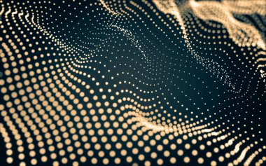 Soyut arkaplan. Çokgen şekilli molekül teknolojisi, noktaları ve çizgileri birleştiriyor. Bağlantı yapısı. Büyük veri görselleştirmesi.