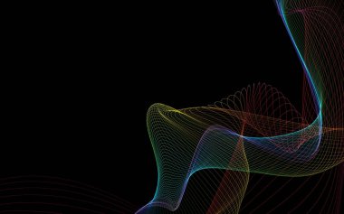 Parlayan soyut dalgalar ve soyut arkaplan ile koyu soyut arkaplan