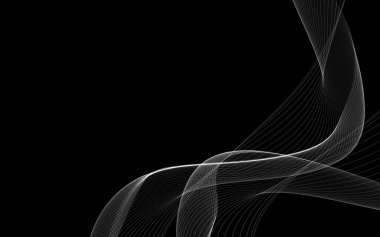 Parlayan soyut dalgalar ve soyut arkaplan ile koyu soyut arkaplan