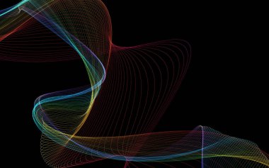 Parlayan soyut dalgalar ve soyut arkaplan ile koyu soyut arkaplan