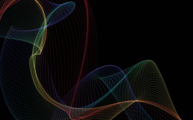 Parlayan soyut dalgalar ve soyut arkaplan ile koyu soyut arkaplan