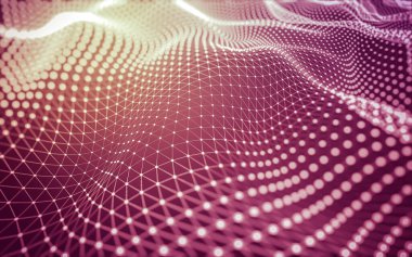 Soyut arkaplan. Çokgen şekilli molekül teknolojisi, noktaları ve çizgileri birleştiriyor. Bağlantı yapısı. Büyük veri görselleştirmesi.