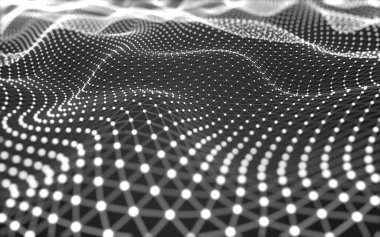 Soyut arkaplan. Çokgen şekilli molekül teknolojisi, noktaları ve çizgileri birleştiriyor. Bağlantı yapısı. Büyük veri görselleştirmesi. 