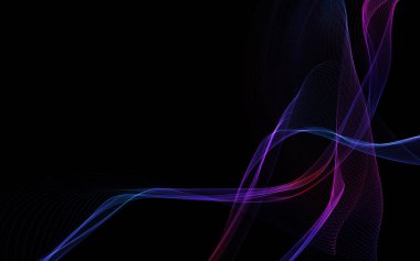 Parlayan soyut dalgalar ve soyut arkaplan ile koyu soyut arkaplan