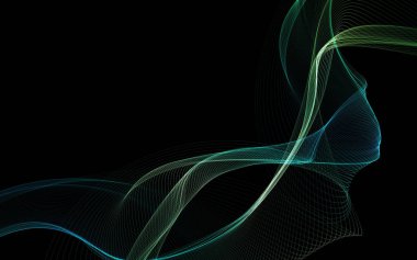 Parlayan soyut dalgalar ve soyut arkaplan ile koyu soyut arkaplan