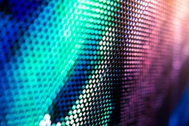 Yakın plan LED bulanık ekran. LED yumuşak odak arkaplanı. Tasarım için soyut arkaplan ideali.