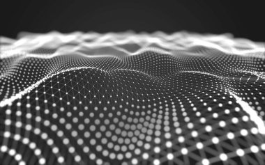 Soyut arkaplan. Çokgen şekilli molekül teknolojisi, noktaları ve çizgileri birleştiriyor. Bağlantı yapısı. Büyük veri görselleştirmesi. 