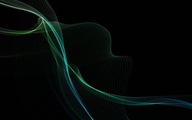 Parlayan soyut dalgalar ve soyut arkaplan ile koyu soyut arkaplan