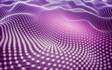 Soyut arkaplan. Çokgen şekilli molekül teknolojisi, noktaları ve çizgileri birleştiriyor. Bağlantı yapısı. Büyük veri görselleştirmesi.