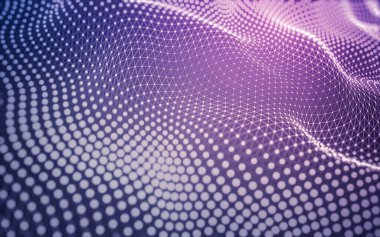 Soyut arkaplan. Çokgen şekilli molekül teknolojisi, noktaları ve çizgileri birleştiriyor. Bağlantı yapısı. Büyük veri görselleştirmesi.