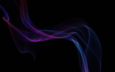Parlayan soyut dalgalar ve soyut arkaplan ile koyu soyut arkaplan