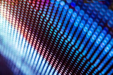 Yakın plan LED bulanık ekran. LED yumuşak odak arkaplanı. Tasarım için soyut arkaplan ideali.