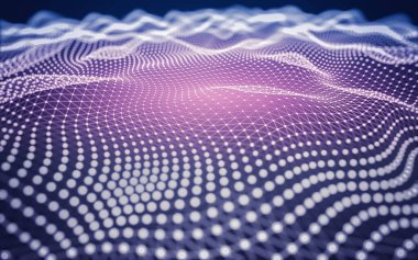 Soyut arkaplan. Çokgen şekilli molekül teknolojisi, noktaları ve çizgileri birleştiriyor. Bağlantı yapısı. Büyük veri görselleştirmesi.