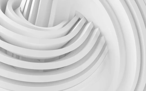 Abstract Curved Shapes. White Circular Background. Abstract background. 3d illustration